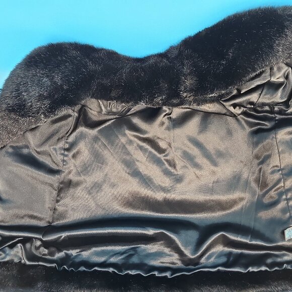 Pacific Rose Black Faux Fur Party Jacket – Size S - Channel old Hollywood Glam - Picture 11 of 13